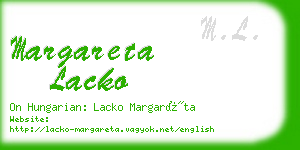 margareta lacko business card
